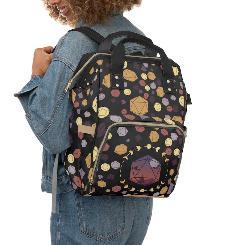 DnD Diaper Backpack: Nylon D20 Dice Baby Bag image 5