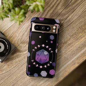 D20 Dragon Pixel Phone Case: Celestial DnD Gift image 2