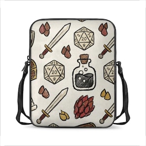 DnD Axelväska, DM Fantasy Handväska, Bokliknande RPG Axelväska, Mysig Äventyrspresent