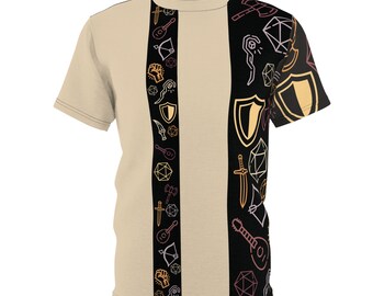 DnD Dice Pattern Tee: Unisex RPG Gamer Shirt