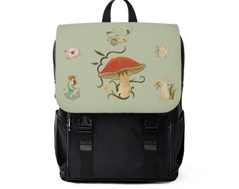 Mushroom Wonderland Shoulder Bag, Mushroom Backpack, Psychedelic Gift, Laptop Backpack, Vintage Bag, Cottagecore Bag, Mushroom Bag, Mushroom
