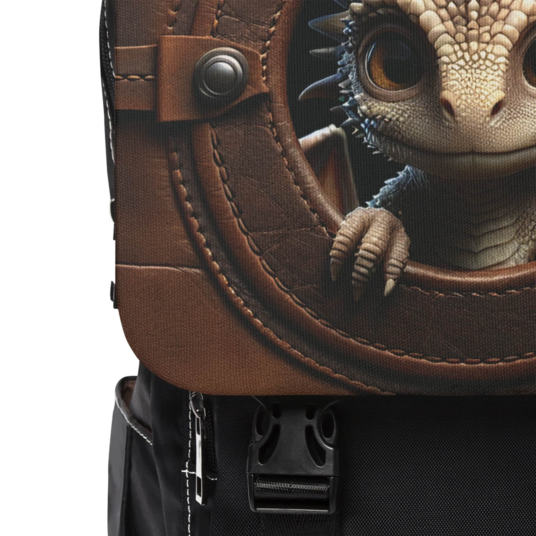 baby dragon leather backpack Baby Dragon Leather Patch Backpack: Dnd Fantasy Rucksack