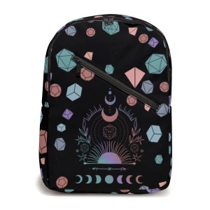 DnD Backpack: Celestial Dice, Cottagecore Laptop Bag