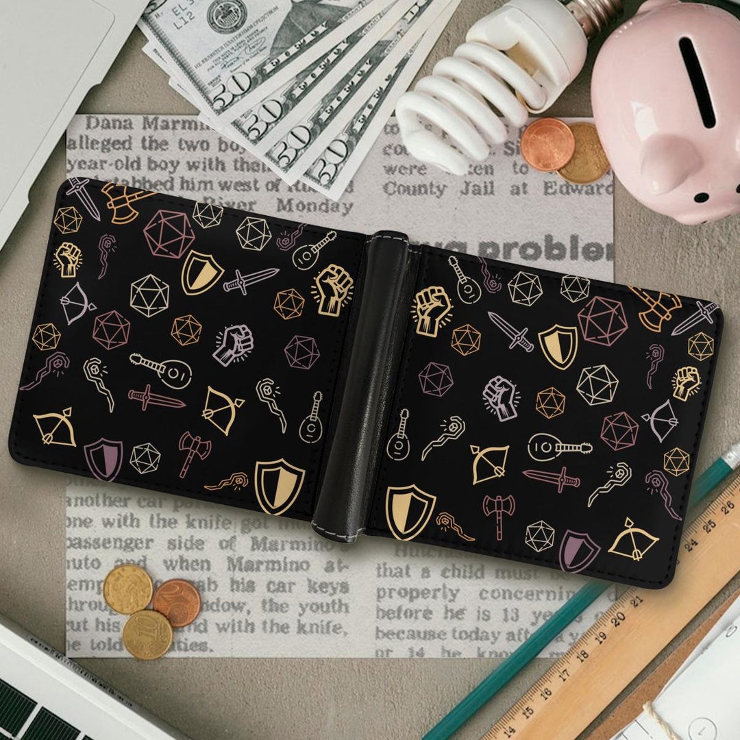 Dnd Leather Wallet, Mens Present, Dungeon Master Gift, Character Art ...