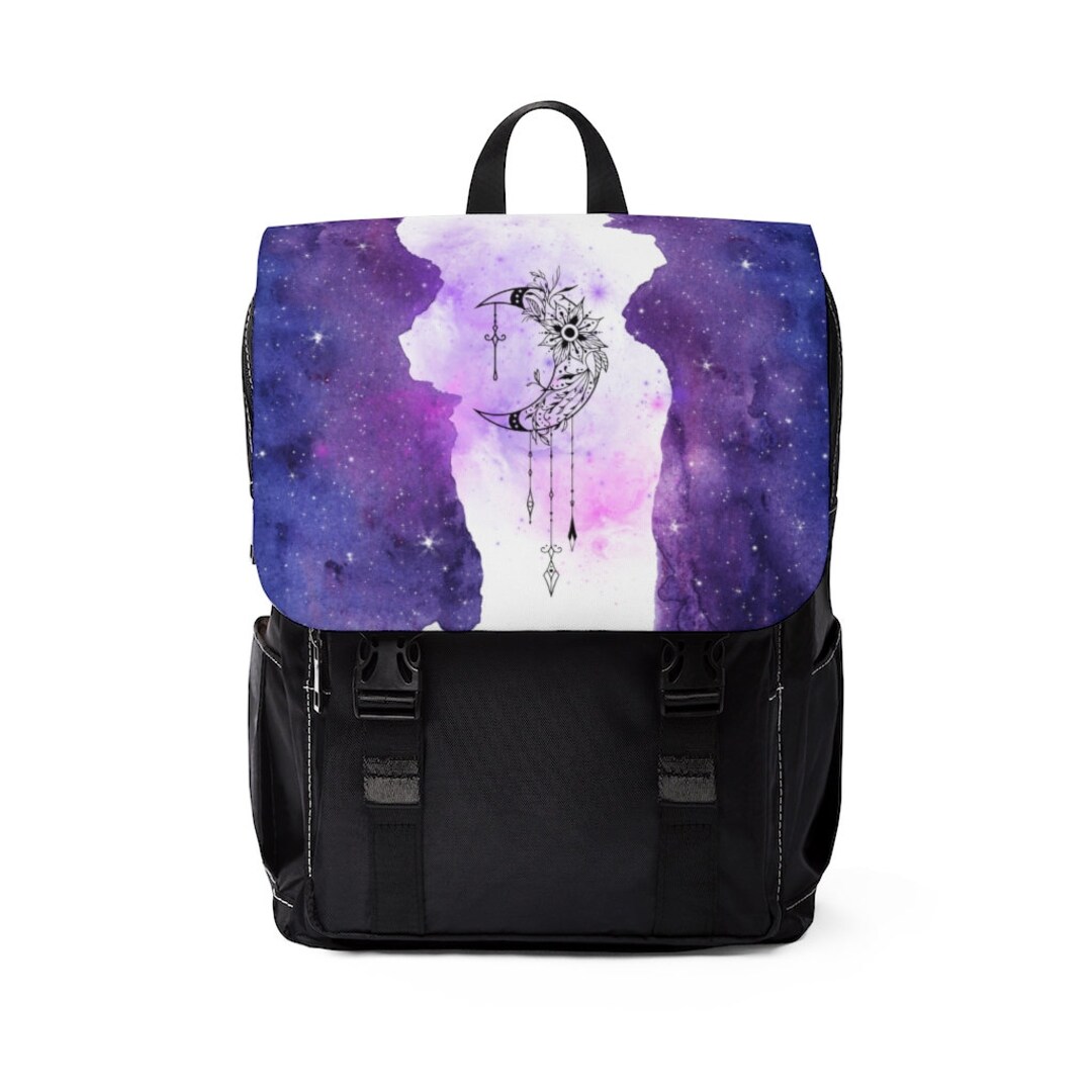 Moonlight Color Backpack Celestial Moon Laptop Backpack: Boho Watercolor Space Shoulder Bag - Etsy