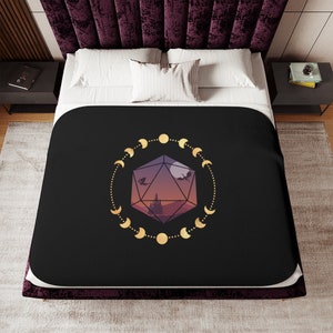 DnD Sherpa Blanket, D20 Dice Gifts, DnD Gifts, DM Gifts, Dungeon Master Gifts, DnD Bed Blanket, DnD, DnD Blanket