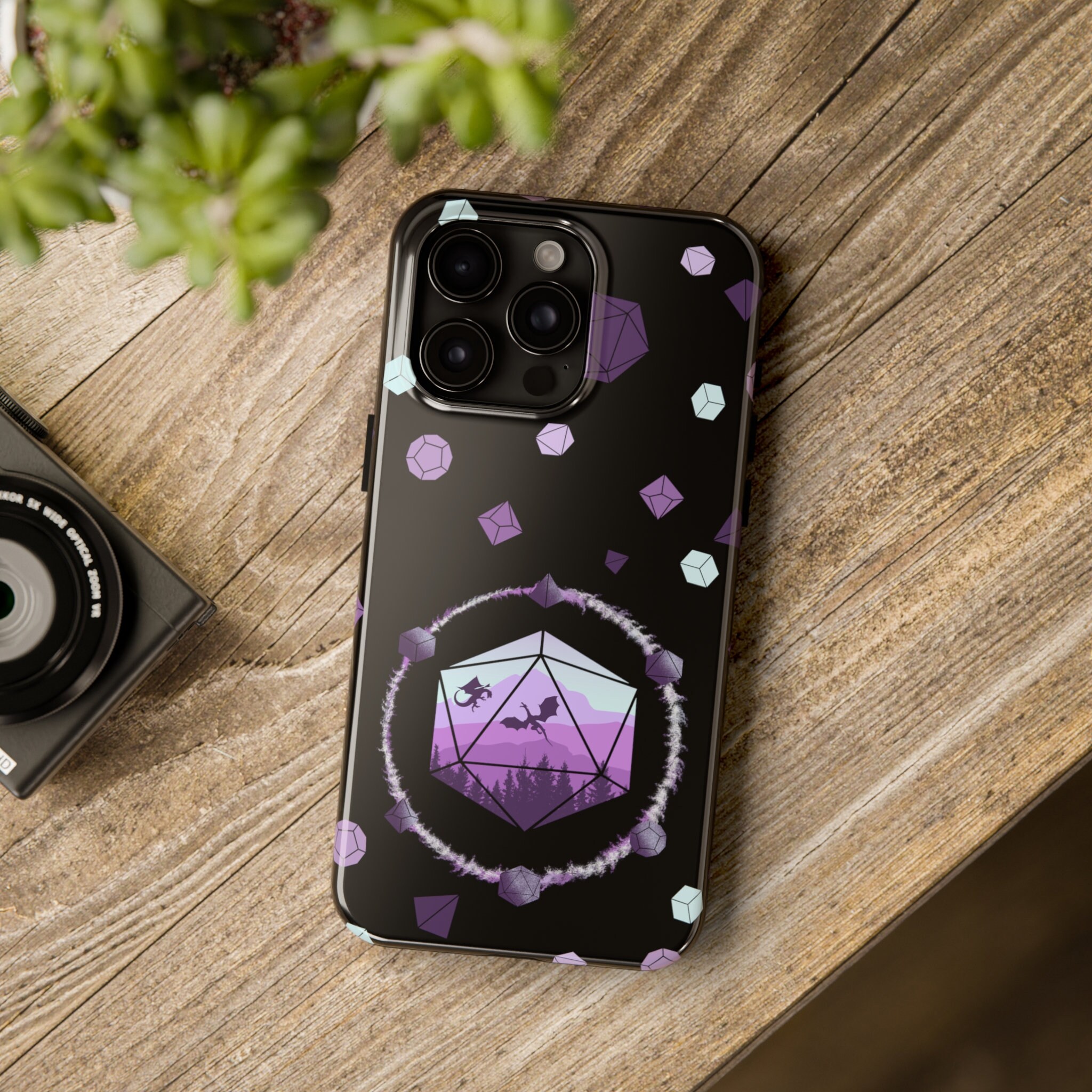 Dnd iPhone Case: Dragon Dice, Purple Landscape - Etsy