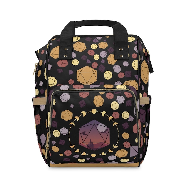 DnD Diaper Backpack: Nylon D20 Dice Baby Bag image 1