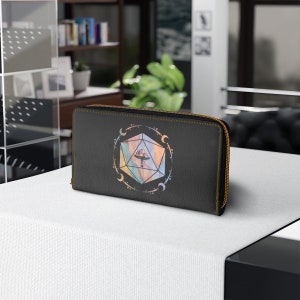 DnD Leder Geldbörse, Reißverschluss Geldbörse, D20 Würfel Geschenke, DnD Geschenke, Damen Geldbörse, Würfel Geldbörse, Vegan Geldbörse, Pilz Geldbörse, DnD