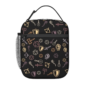 DnD Isolerad Matpåse: D20, Svärd, Magisk Stav Mönster