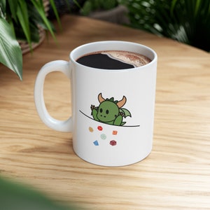 DnD Mug, Dragon Mug, Dice Mug, Ceramic Mug, Dungeon Master Mug, DnD Gifts, DM Gifts, Valentine Gift, Kawaii Mug, Anime Mug, Coffee Mug, DnD
