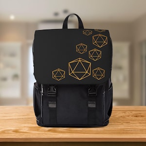 Sac à dos DnD, sac à dos pour ordinateur portable, sac de dés DnD, sac en toile, rentrée des classes, sac vintage, cadeau Dungeon Master, accessoires DnD, cadeaux DM, D20
