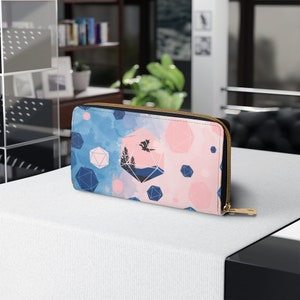 DnD Leder Geldbörse, Reißverschluss Geldbörse, D20 Würfel Geschenke, DnD, DnD Geschenke, Damen Geldbörse, Lederne Geldbörse, Vegan Geldbörse, Würfel Geldbörse