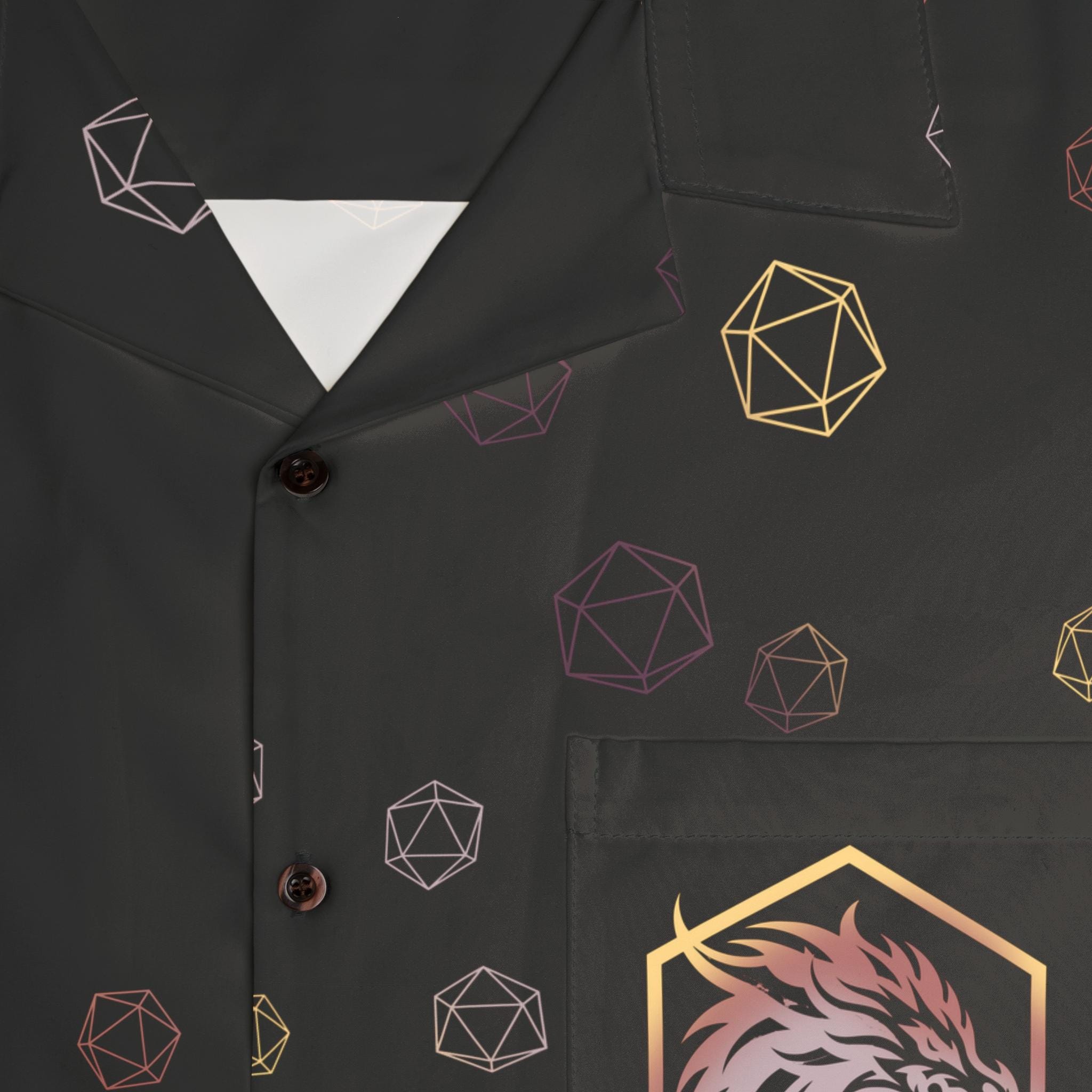 dnd dress shirt DND Dice Long Sleeve Hawaiian Shirt For Men