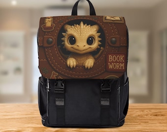 Plecak Bookish Dragon: Fantastyczna torba na ramię ze sztucznej skóry