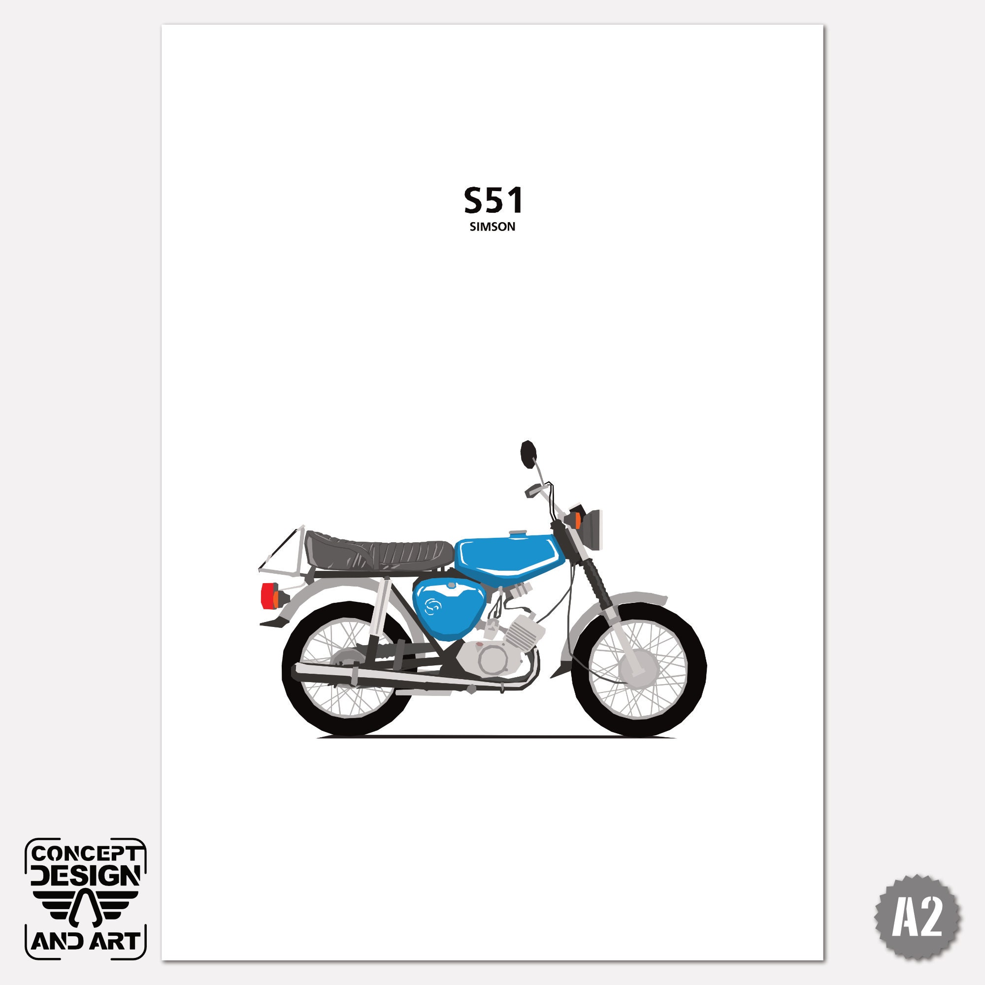 Stickers set S51 B (IFA), SILVER - Simson S51
