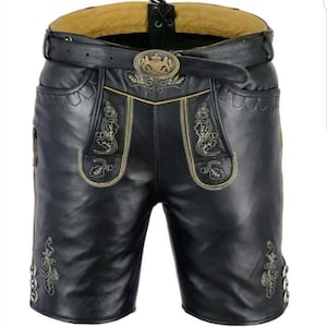 Men&#39;s Wildbock Leather Lederhose: Oktoberfest Trachten with Belt