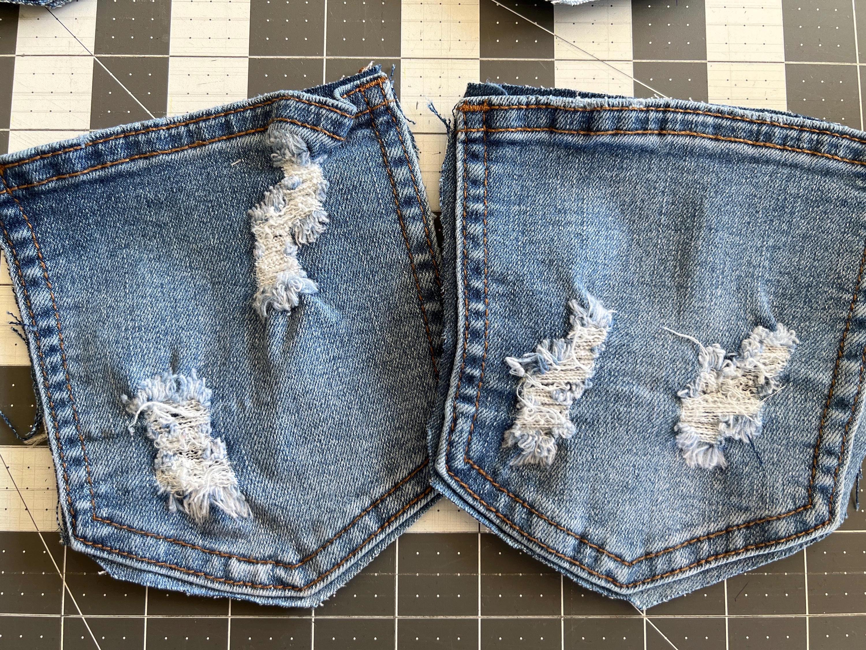 Pockets From Denim Jeans, up Cycled Denim Pockets, Recycled Cotton ...