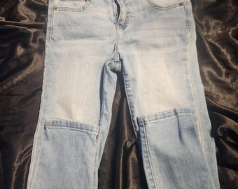 Leichte Waschung Skinny Jeans Stretch Denim Mid Rise