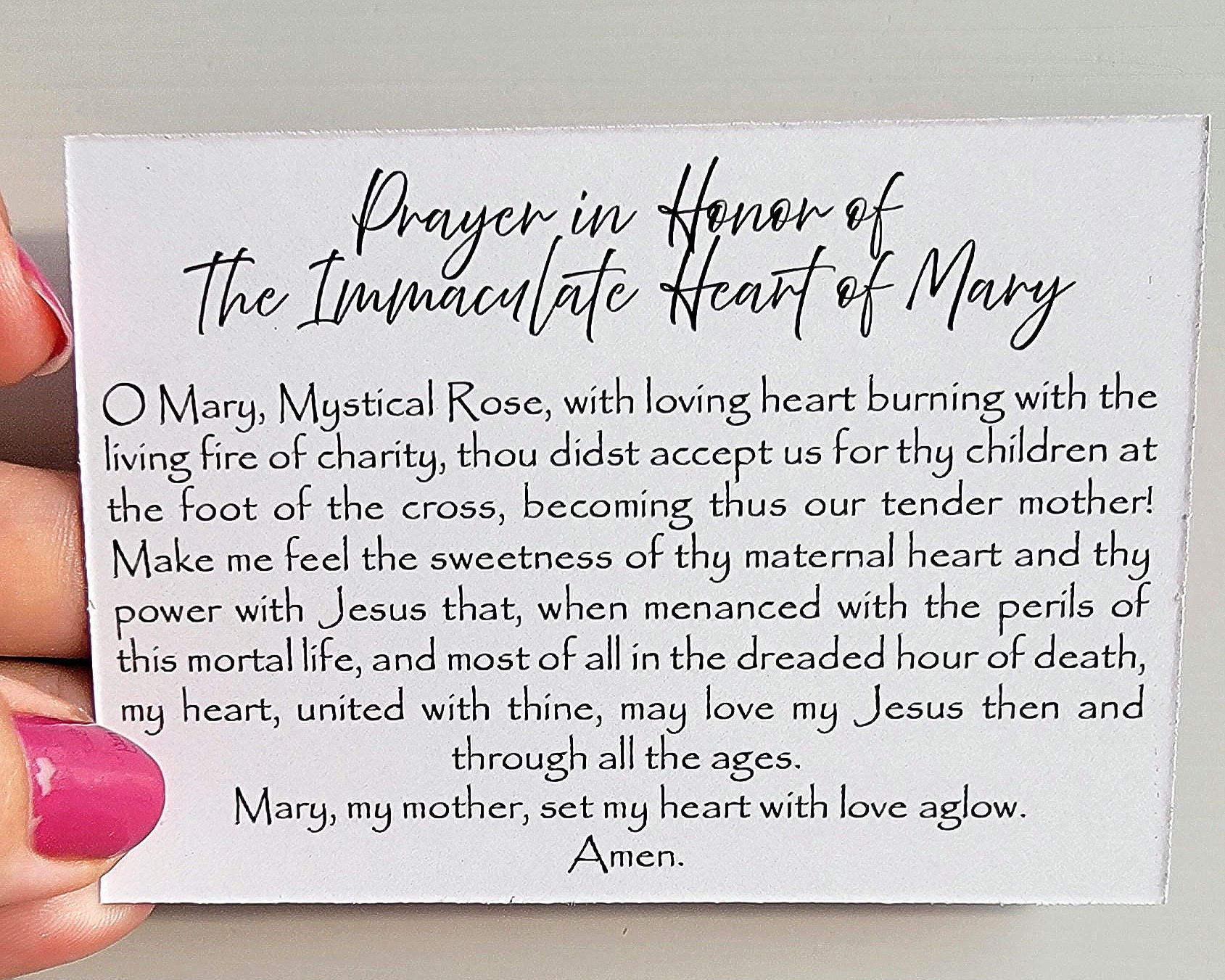 Immaculate Heart of Mary Prayer Card - Etsy