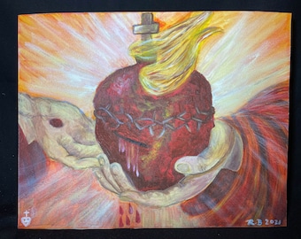 Impressão Giclée do Sagrado Coração de Jesus