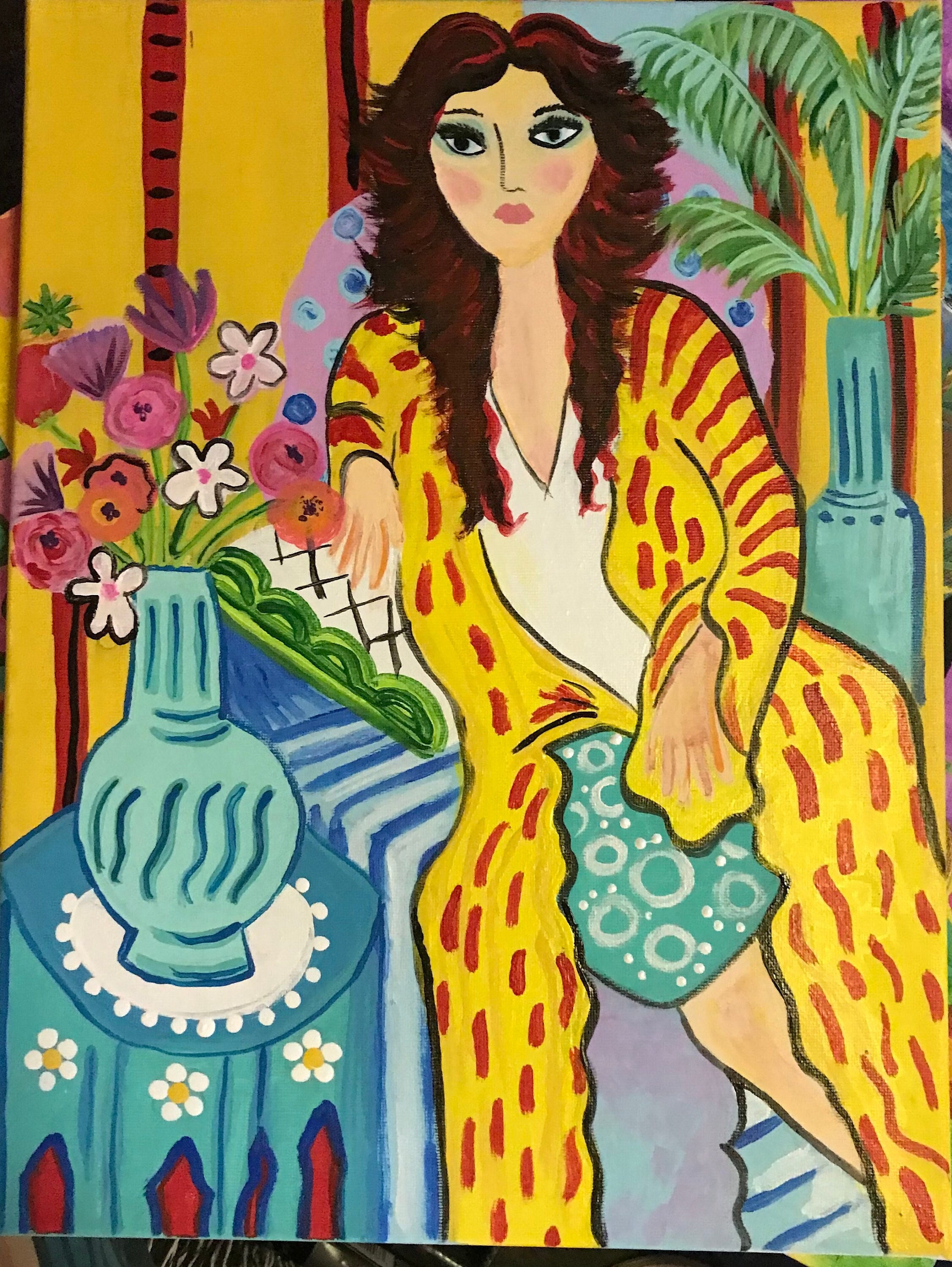 Matisse Styled Painting Woman on Lounge Couch - Etsy