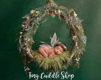 Newborn Digital Swing Background, Newborn Digital Backdrop, Newborn Photography Swing Hanging forest swing, fairy, whimsical, magical