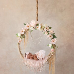 Newborn Digital Swing Background, Newborn Digital Backdrop, Newborn Photography Swing Hanging Floral vintage pearl