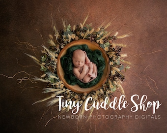 Rustic Wreath Newborn Digital Backdrop (Digital Download)