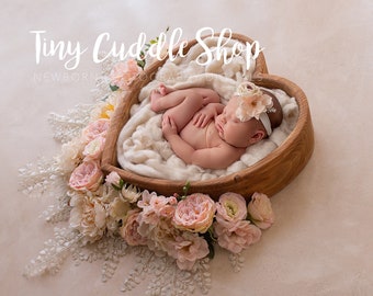 Heart Newborn Digital Backdrop: Soft Girly Florals (Digital Download)