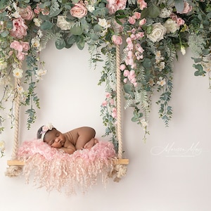 Newborn Digital Swing Background, Newborn Digital Backdrop, Newborn Photography Swing Hanging pink
