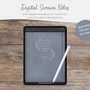Digital Sermon Notes, Sermon Notebook, Digital Sermon Journal, GoodNotes Sermon Notes, Church Notes, Digital Prayer Journal,