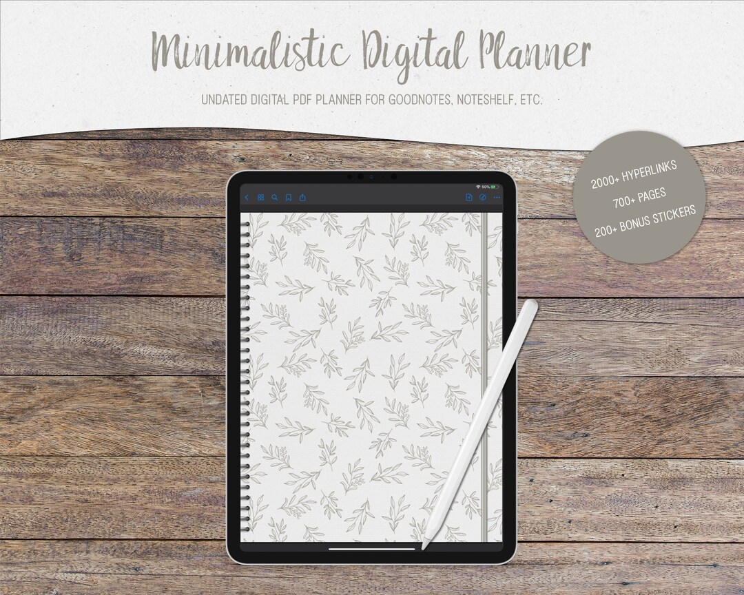 Minimalist Planner, Digital Planner, iPad Planner, Hyperlinked Planner ...