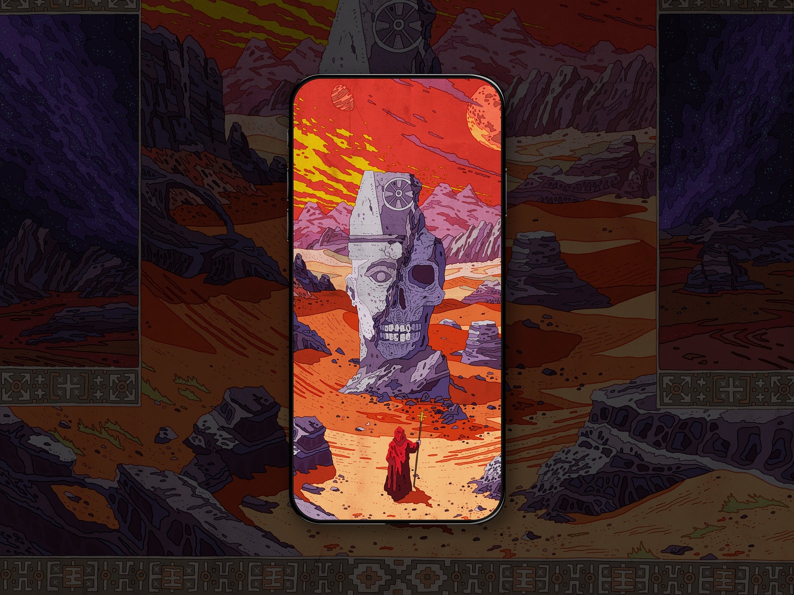 Dark Sci-fi Worlds - Phone Wallpapers - Set of 5 - Original Art ...
