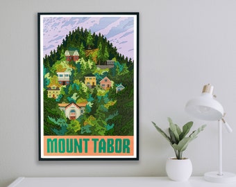 Mount Tabor Portland - Poster wall art - home decor print