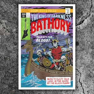 Bathory Art Poster — A tribute to the legendary black metal band. Heavy metal home decor. Music poster.