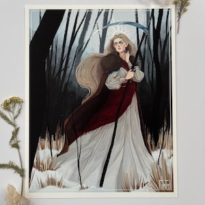 Morana - Wall Art, Home Decor Print, Digital Illustration, Slavic Goddess, Winter, Gothic
