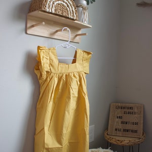 Girls flutter sleeve yellow dress