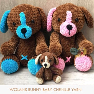 Animal Amigurumi knitted with Wolans Bunny Baby Chenille yarn