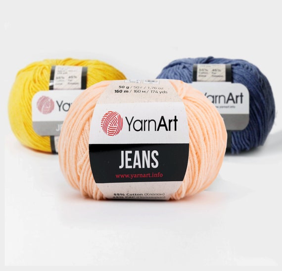 55% Cotton 45% Acrylic Yarnart Jeans Sport Yarn 1 Skein/Ball 50 Gr 174 yds (70)