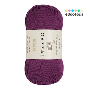 Gazzal Giza Yarn Silky, Soft, Shiny Mercerized Cotton Yarn 50g 125m