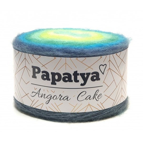 Papatya Angora Cake Yarn Pastel Mandala, MultiColor, Gradient, Variegated, Marbled 200g 1100m