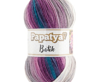 Papatya Batik Yarn Pastel Mandala, Gradient, Variegated, Marbled 100g 360m