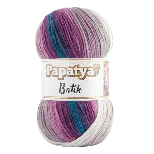 Papatya Batik Yarn Pastel Mandala, Gradient, Variegated, Marbled 100g 360m