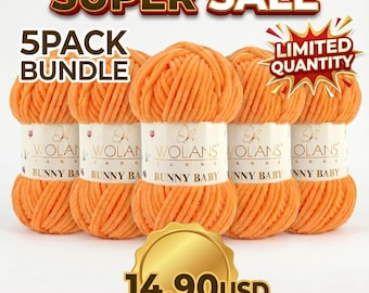 SuperPack 5x Wolans Bunny Baby Chenille Velvet Yarn