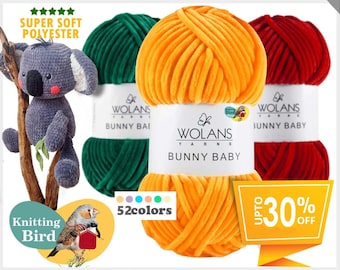 Wolans Bunny Baby Chenille Velvet Plush Yarn 100g