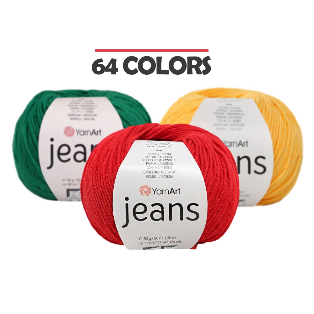 Yarn Art Cotton 45% Acrylic Yarnart Jeans Sport Yarn 1 Skeinball 50 Gr 174  Yds (85)