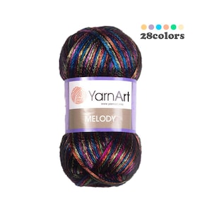 Yarn Art Melody Marbled Metallic Yarn Copper, Gold, Silver Shiny Silky Glitter 100g 230m