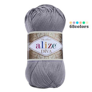 Alize Diva Yarn, Silky Mercerized Acrylic 100g 350m