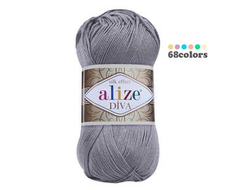 Alize Diva Yarn, Silky Mercerized Acrylic 100g 350m